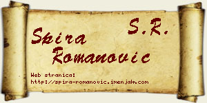 Spira Romanović vizit kartica